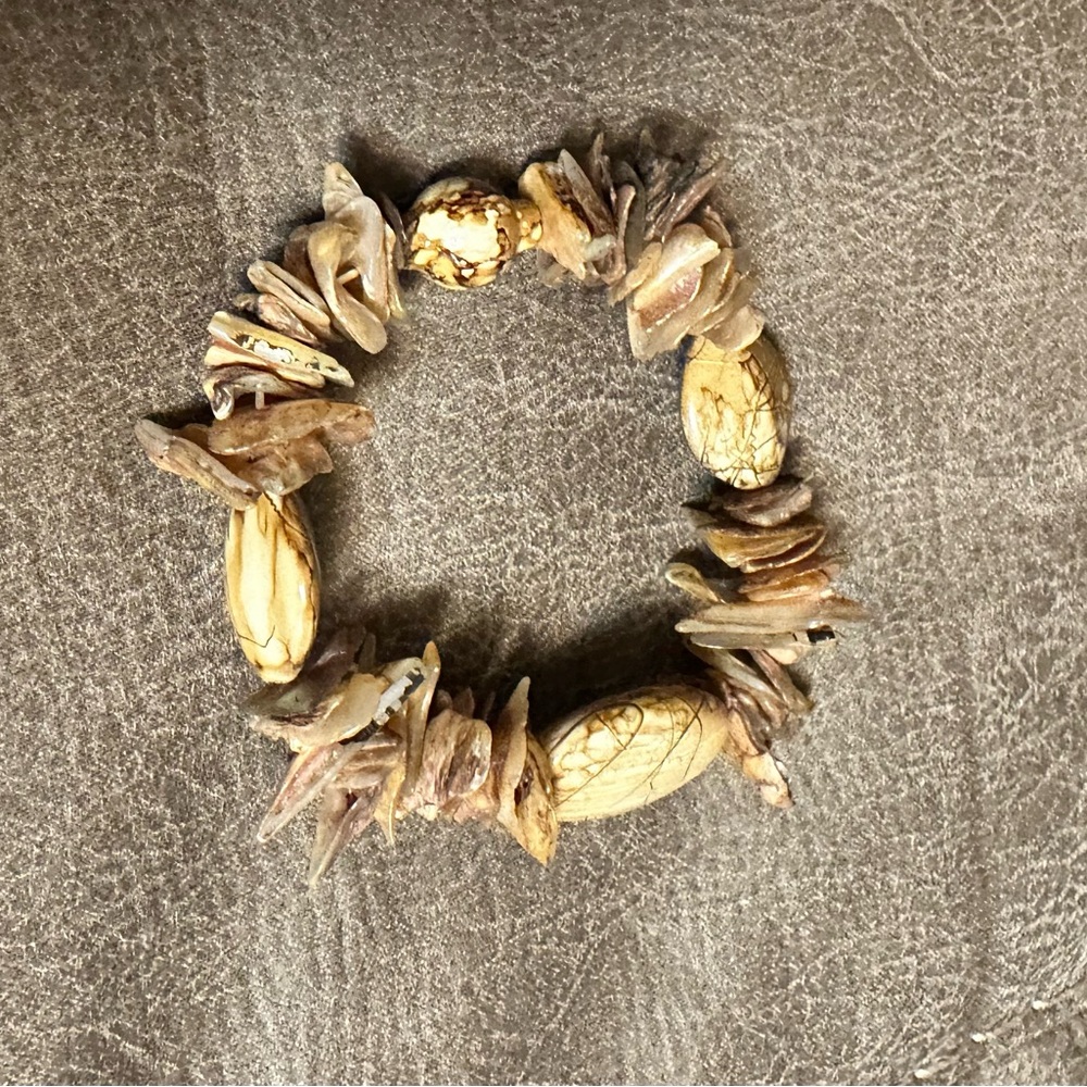 Natural Looking Stone Beaded Bracelet Brown